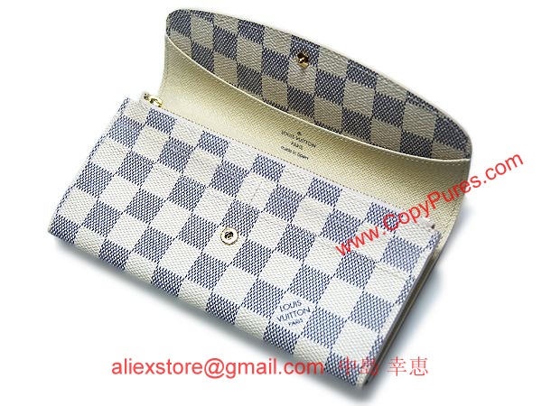 ルイヴィトン　財布　ダミエアズール　ファスナー長札　長財布　ポルトフォイユエミリー　N63021